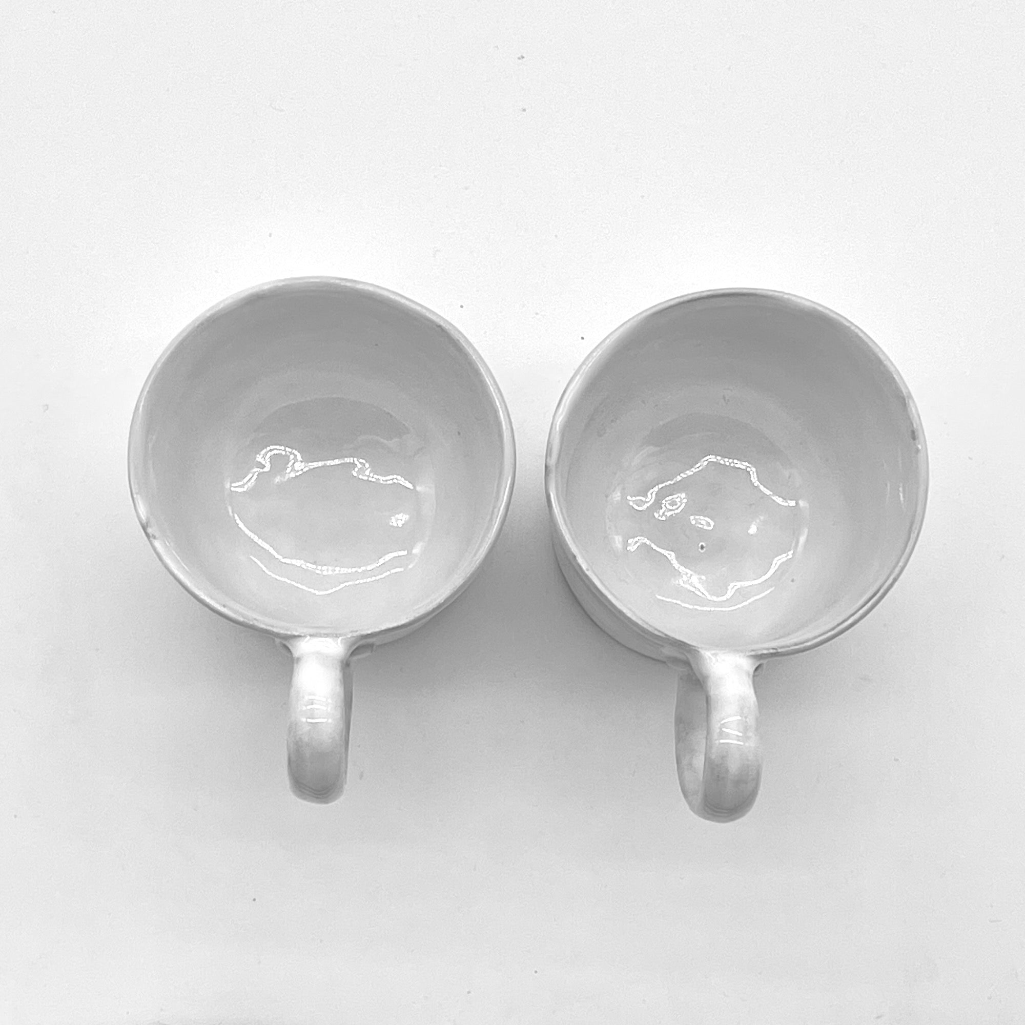 2 x Marie-Antoinette knot cup with handle-CARRON-Paris