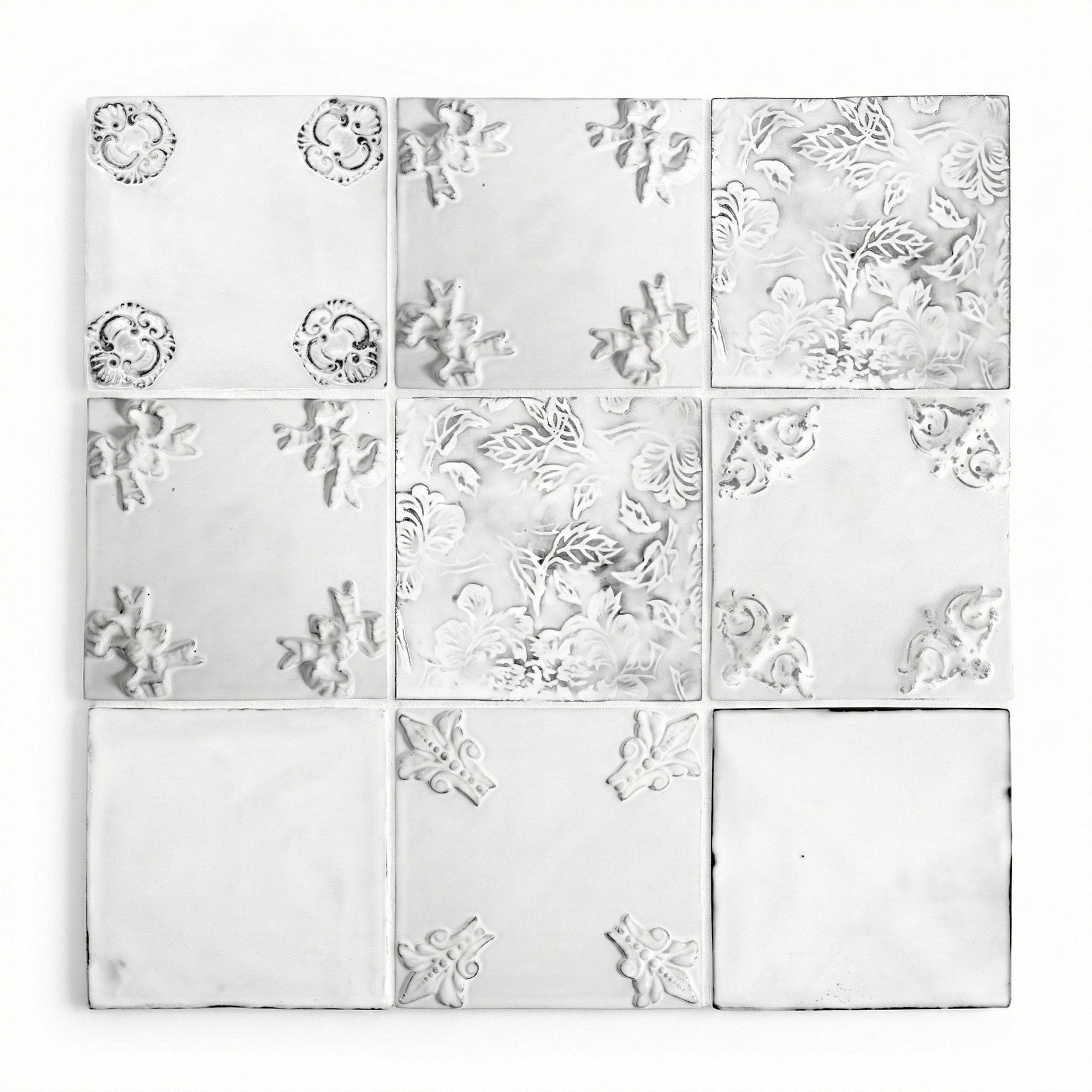 White faience tile