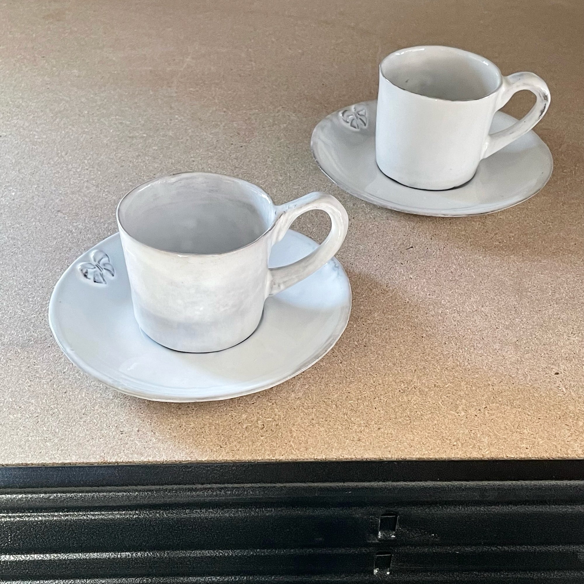 2x Small mug and saucer