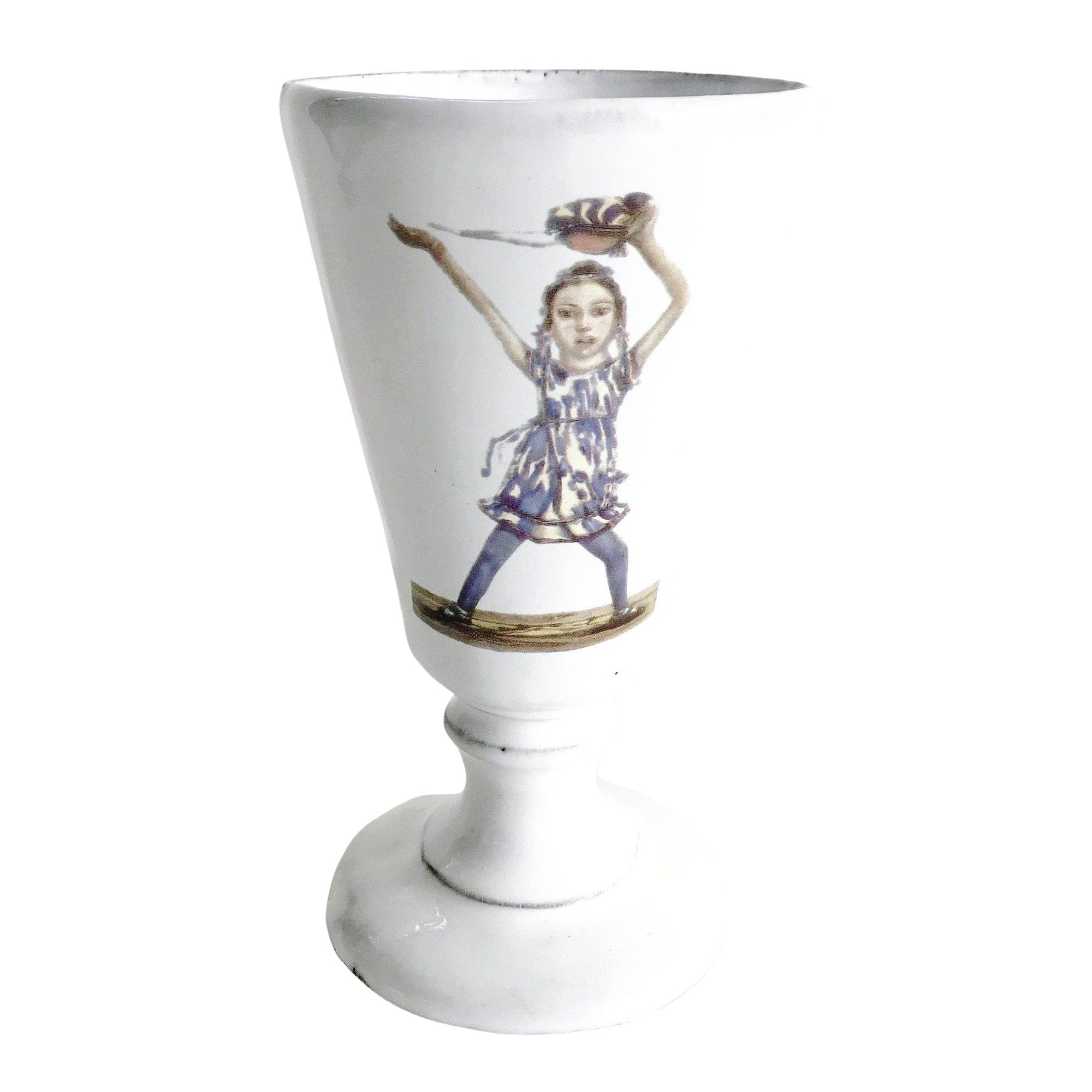 Dancer footed vase-8x8x14cm-Handmade in France by CARRON