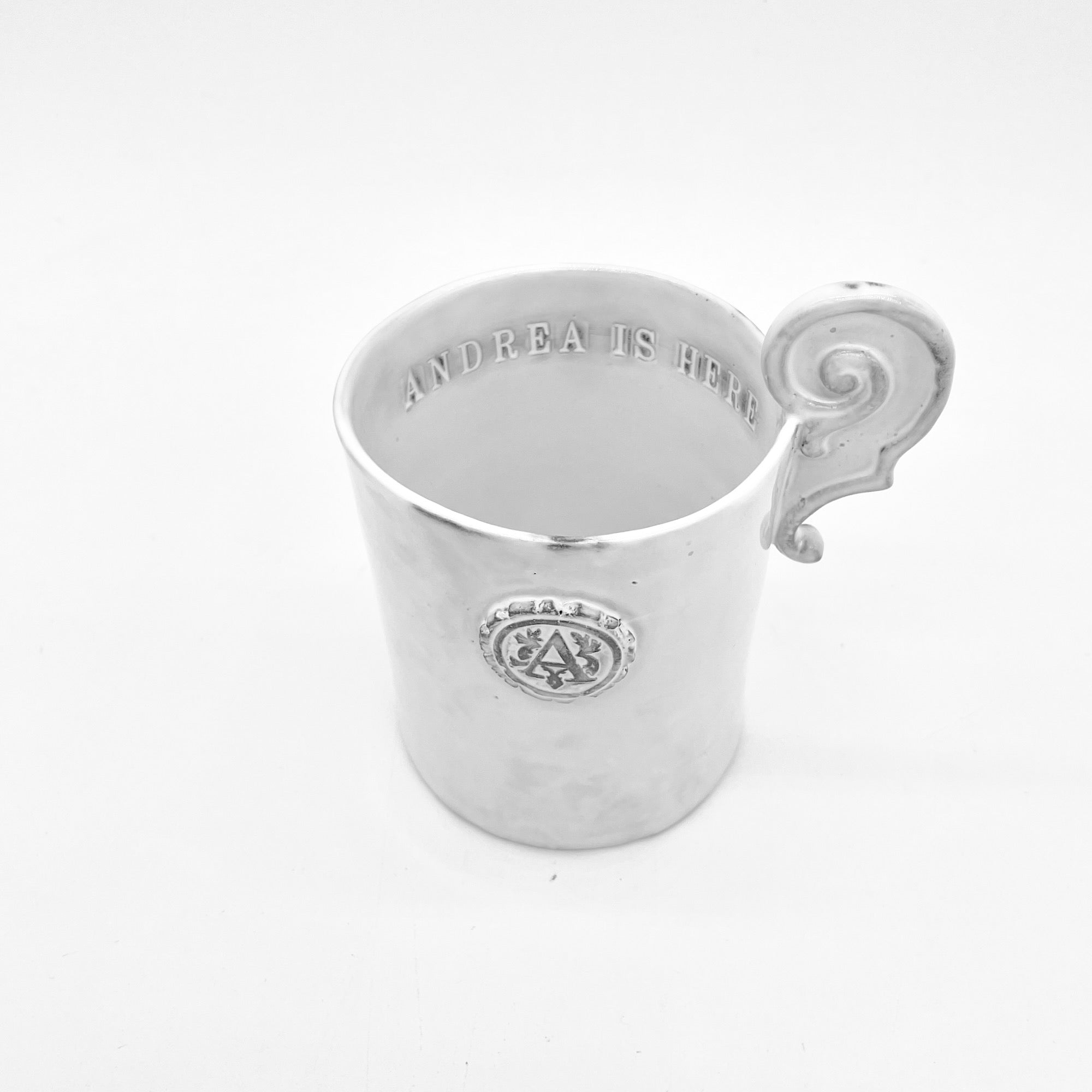 Letter seal mug with handle "A"-CARRON-Paris