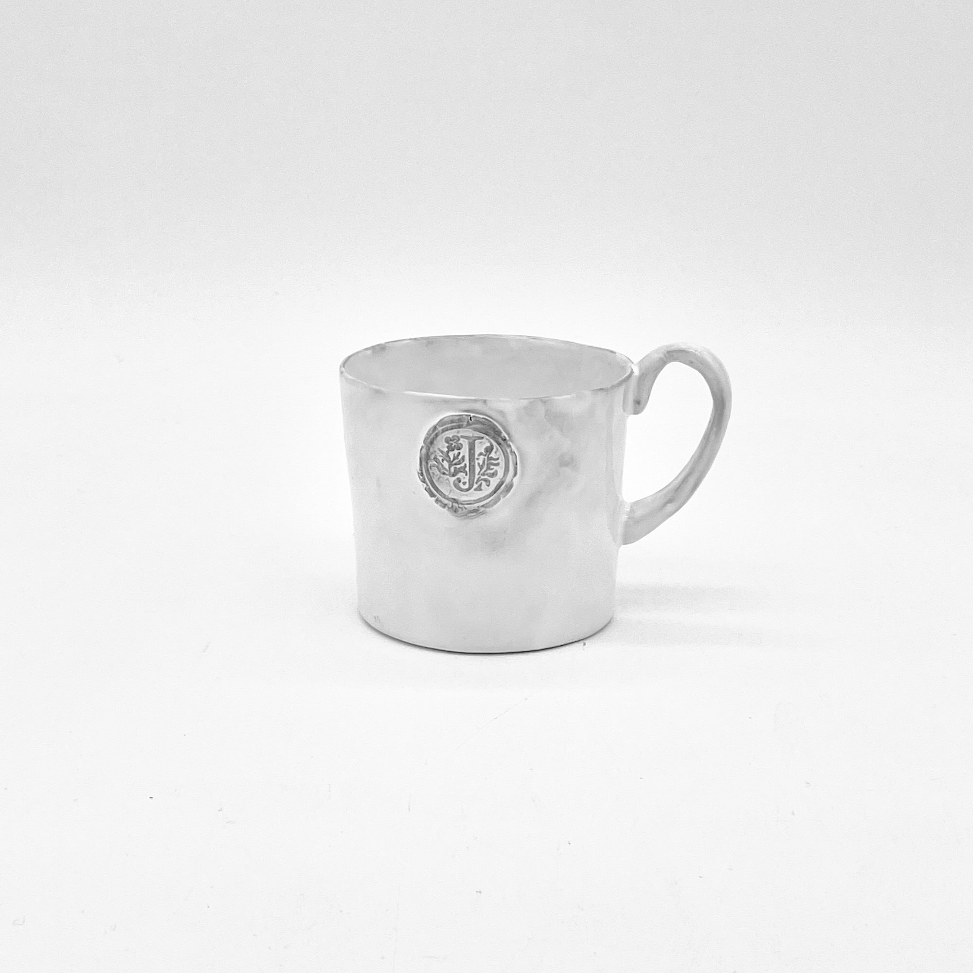 Letter seal mug with handle "J"-CARRON-Paris