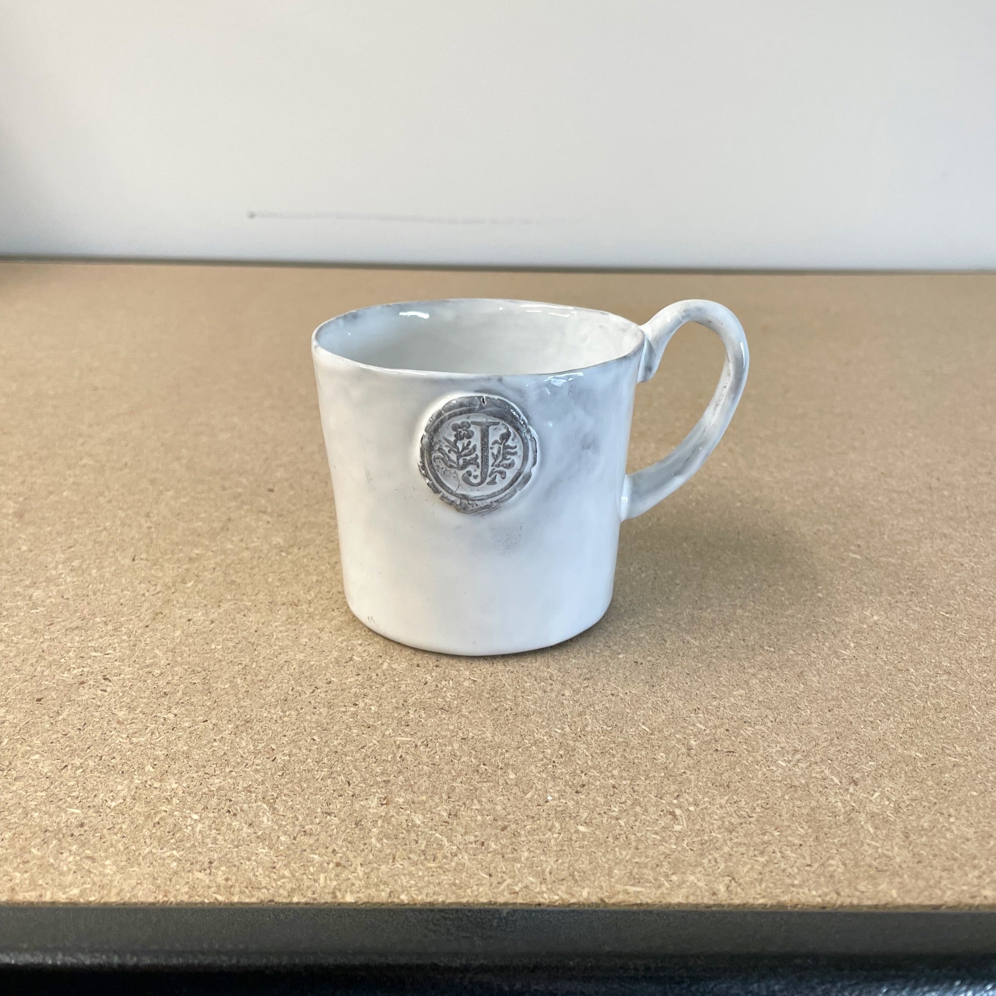 Letter seal mug with handle "J"-M (11x8 H8cm)-CARRON-Paris