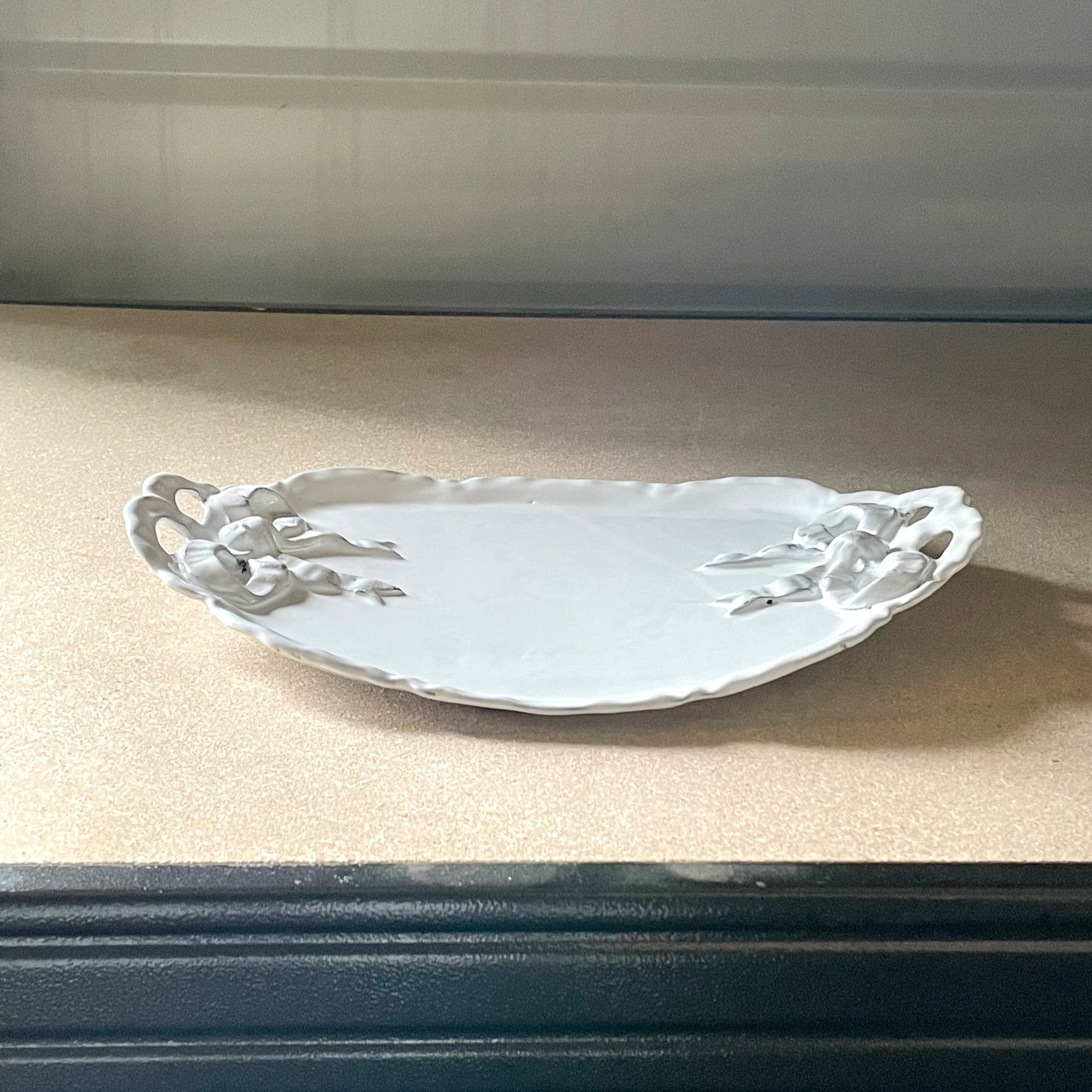 Marie-Antoinette platter with handle-L (26x21cm)-CARRON-Paris