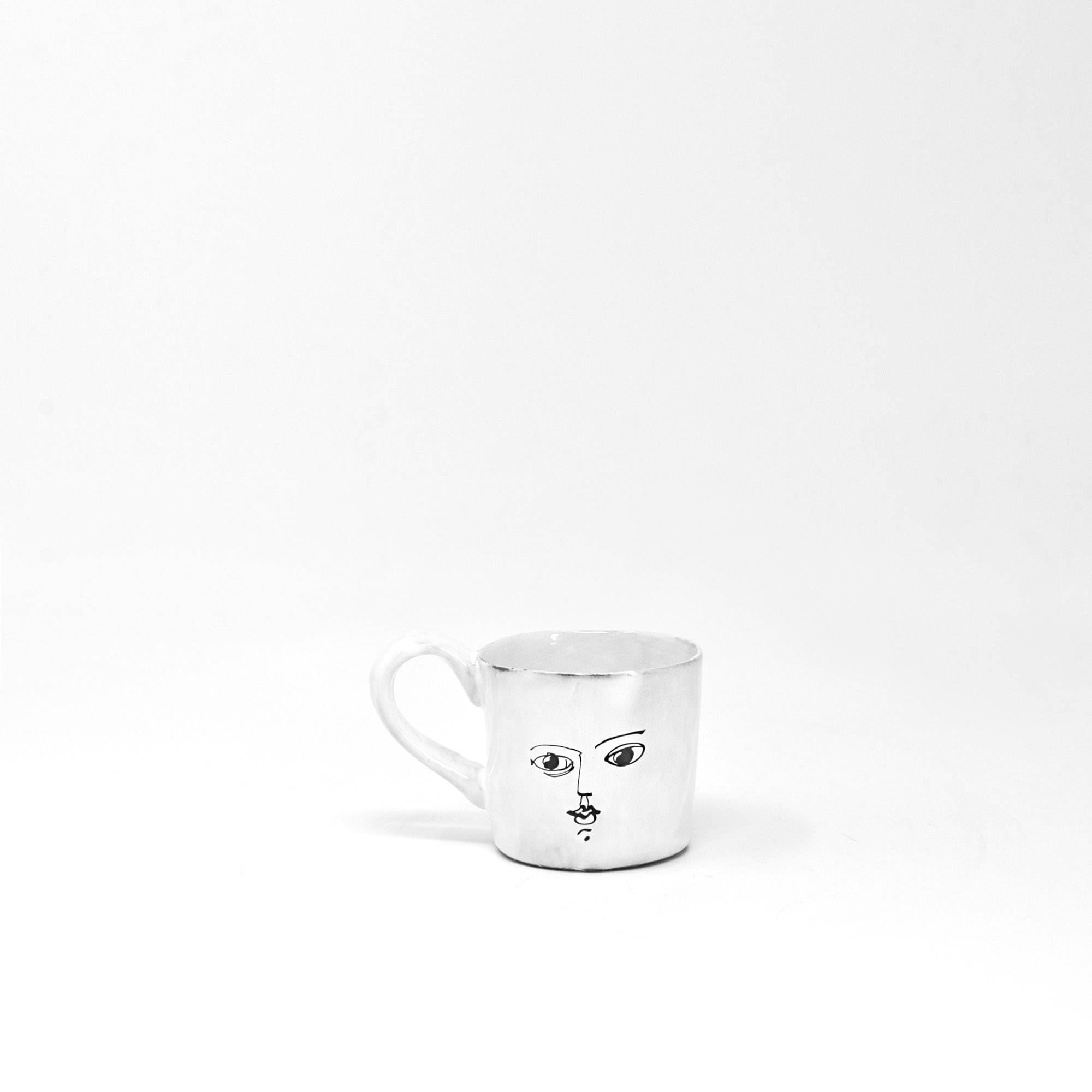Moon mug with handle-S (10x7 H6)-CARRON-Paris