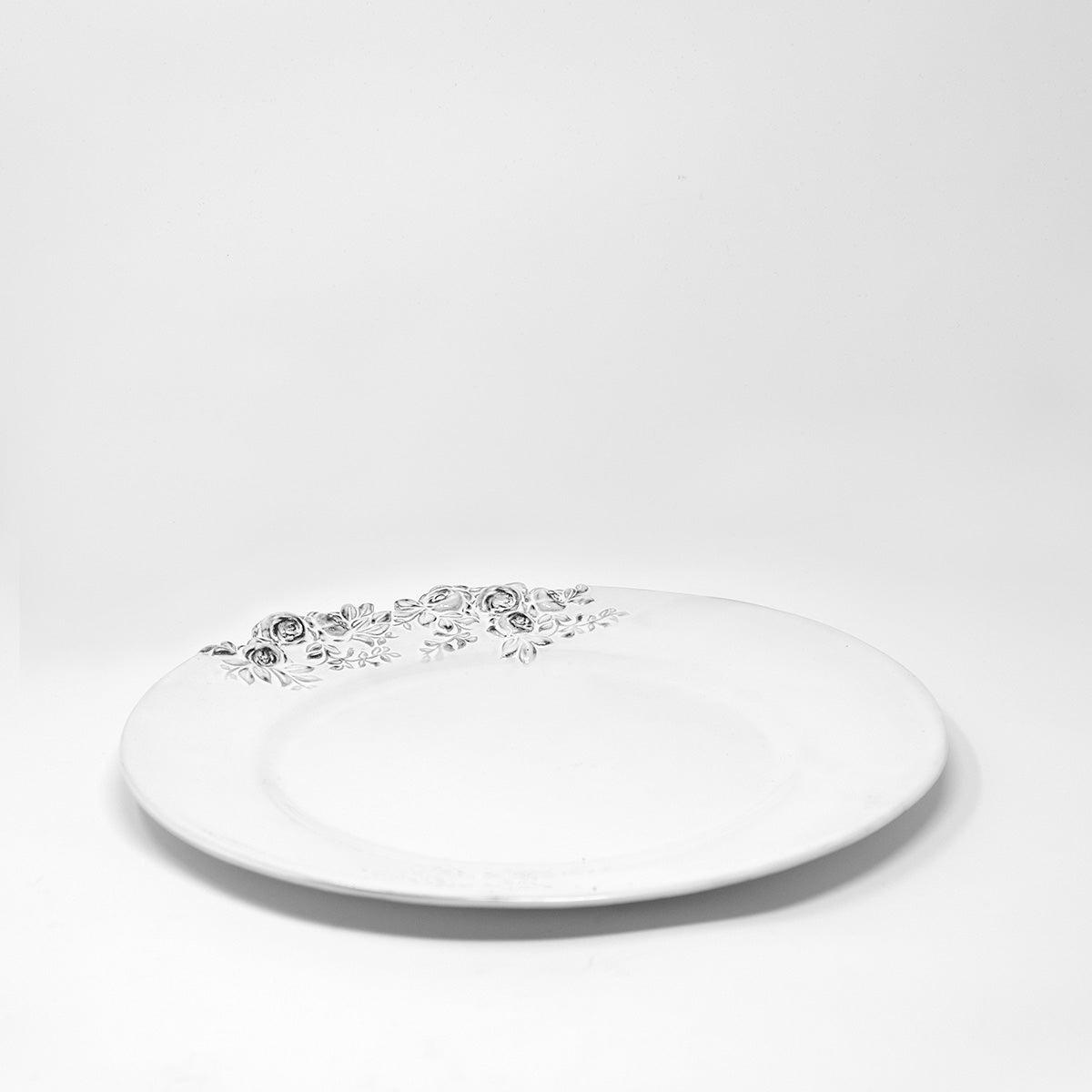 Rose plate-Large flat plate ⌀29-CARRON-Paris