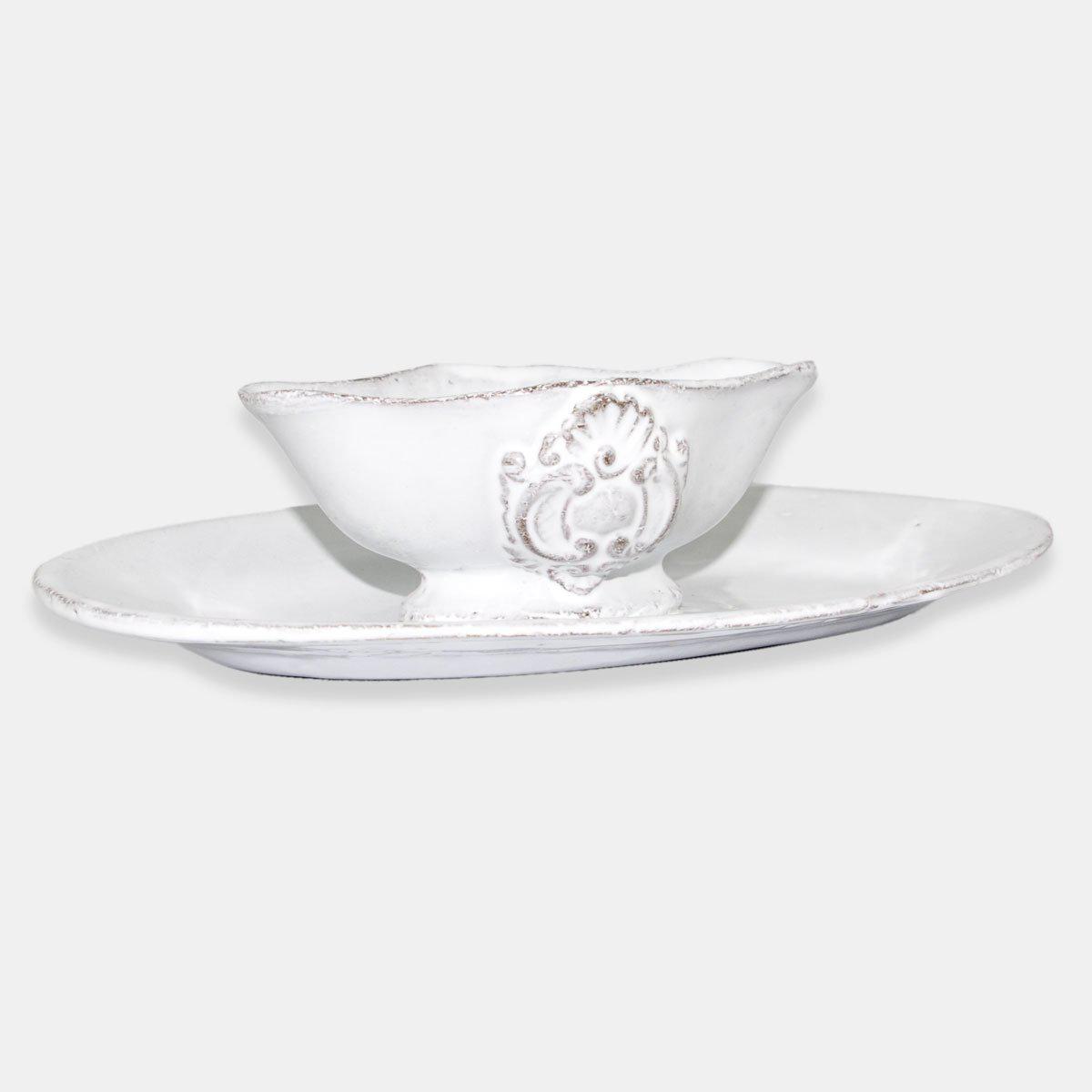 Charles gravy boat with saucer-20x14x5,3cm-Handmade in France by CARRON
