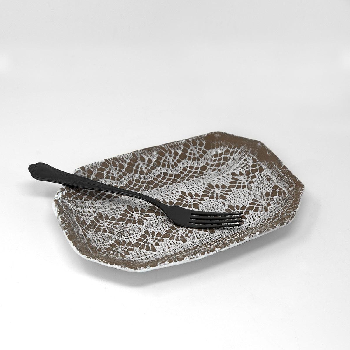 Dentelle rectangular plate-CARRON-Paris