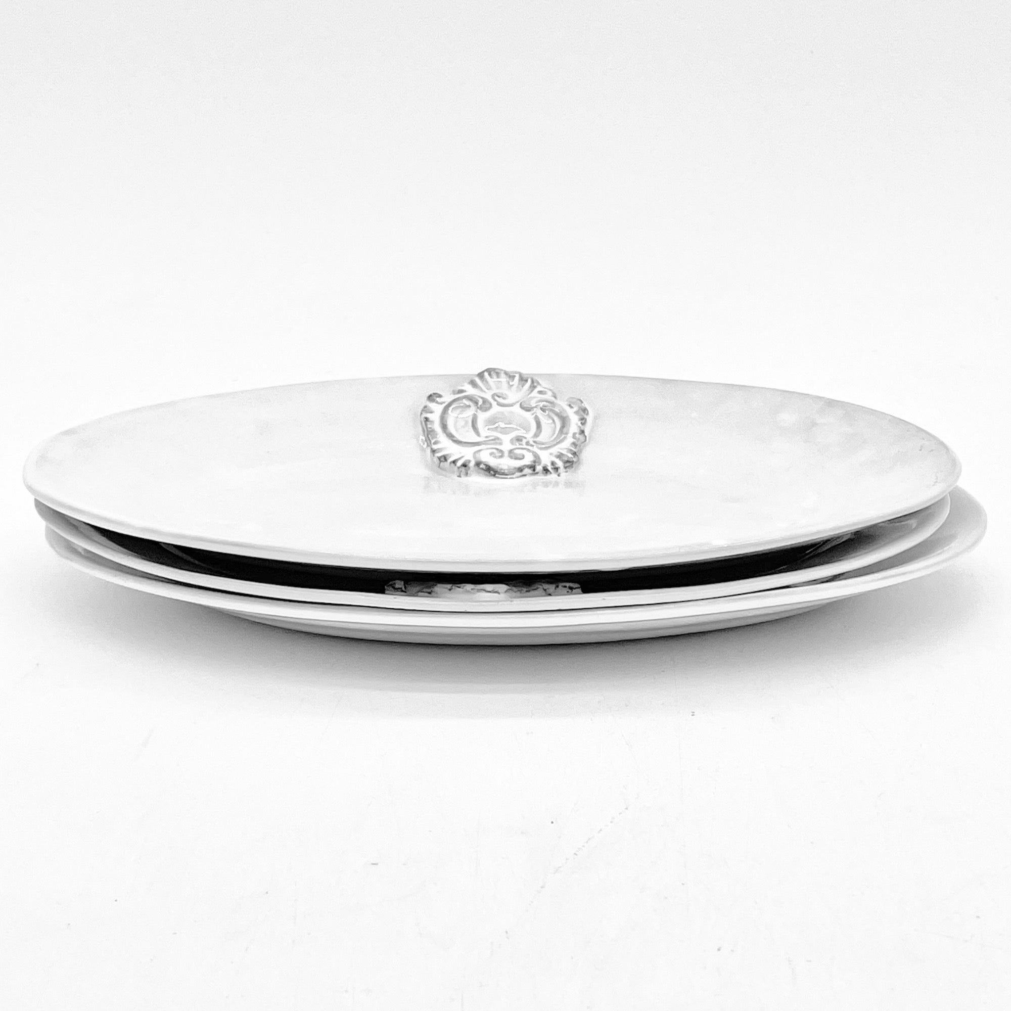 Charles white ceramic oval platter | Handmade French ceramic