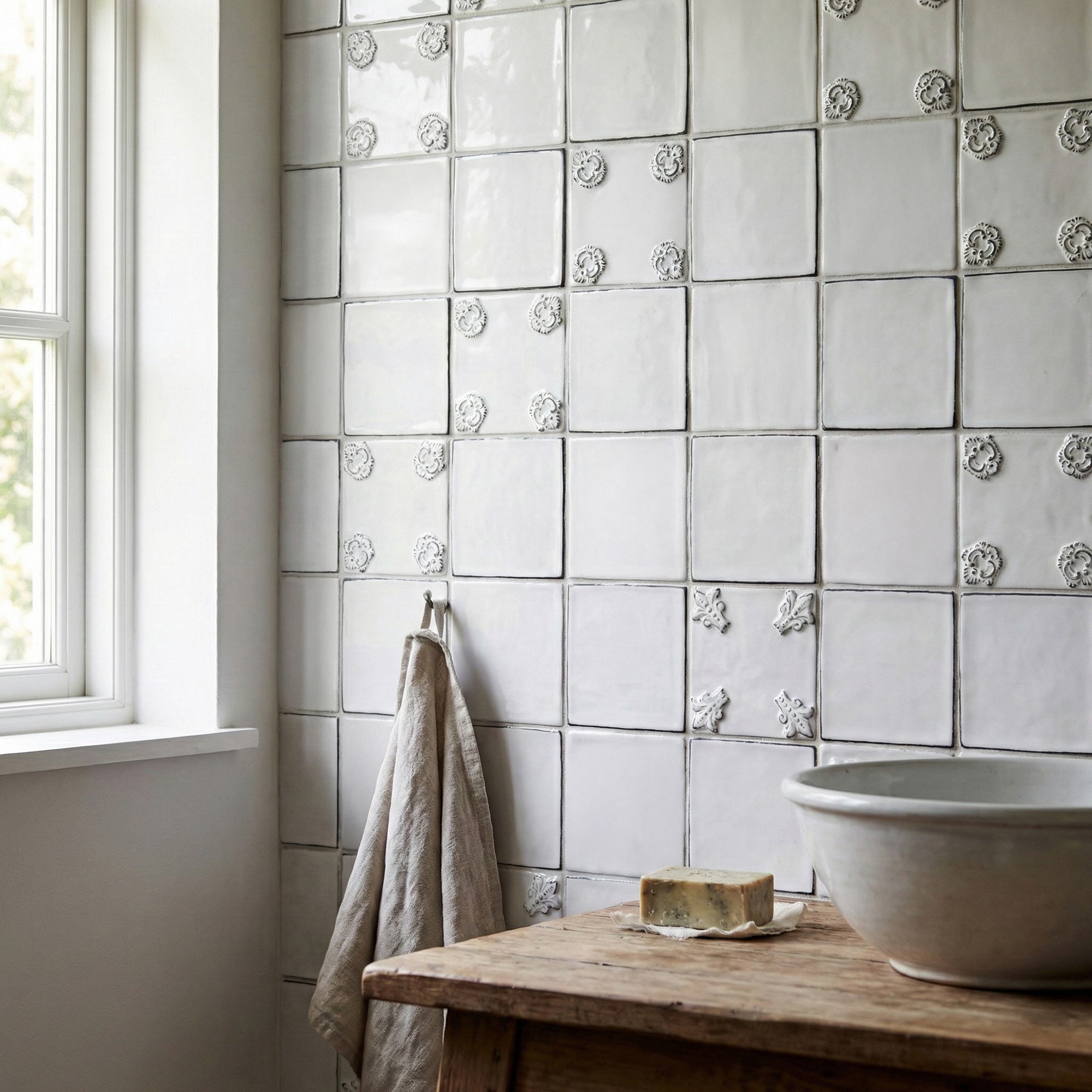 White faience ceramic tile | CARRON Paris