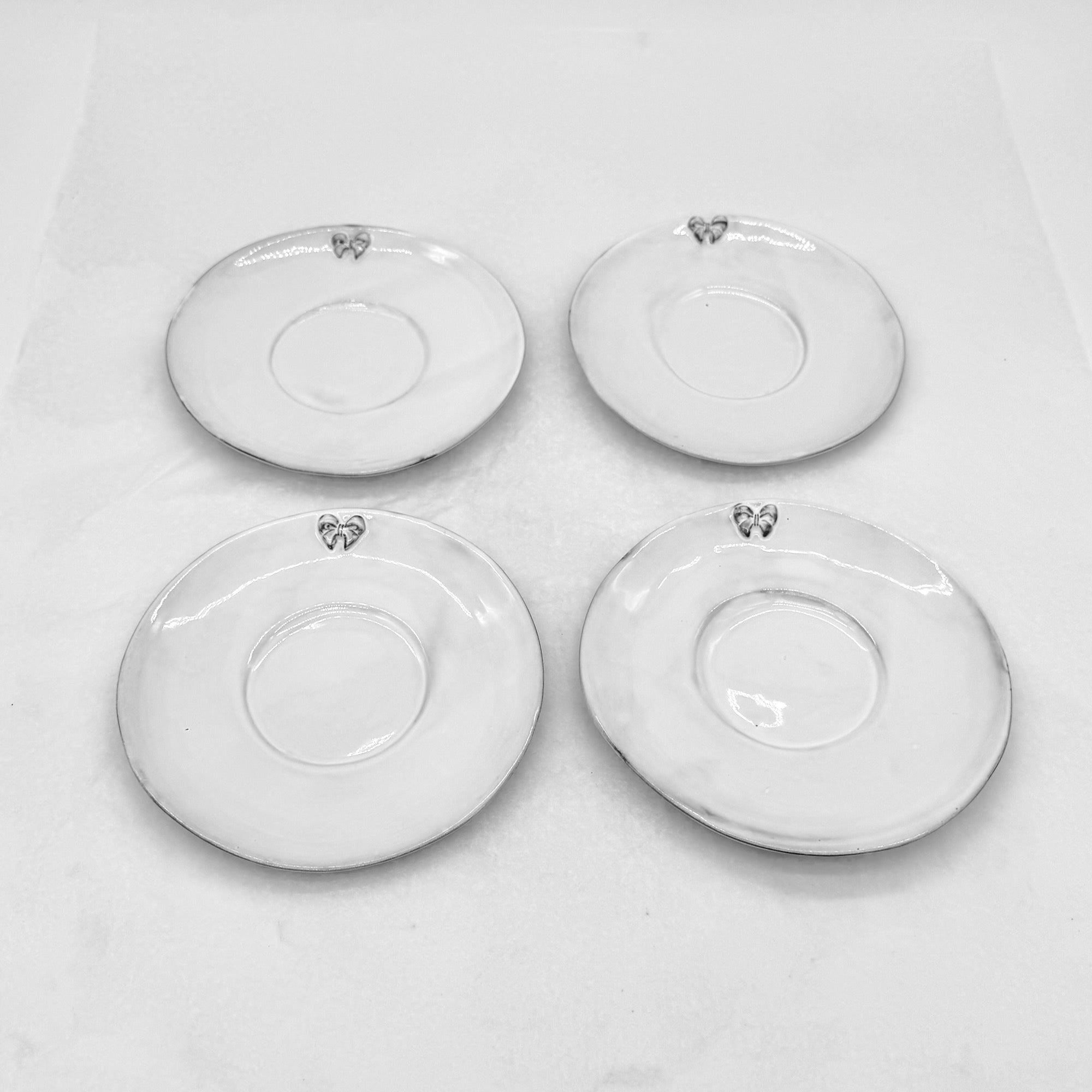 Set 4 x Marie-Antoinette knot saucer