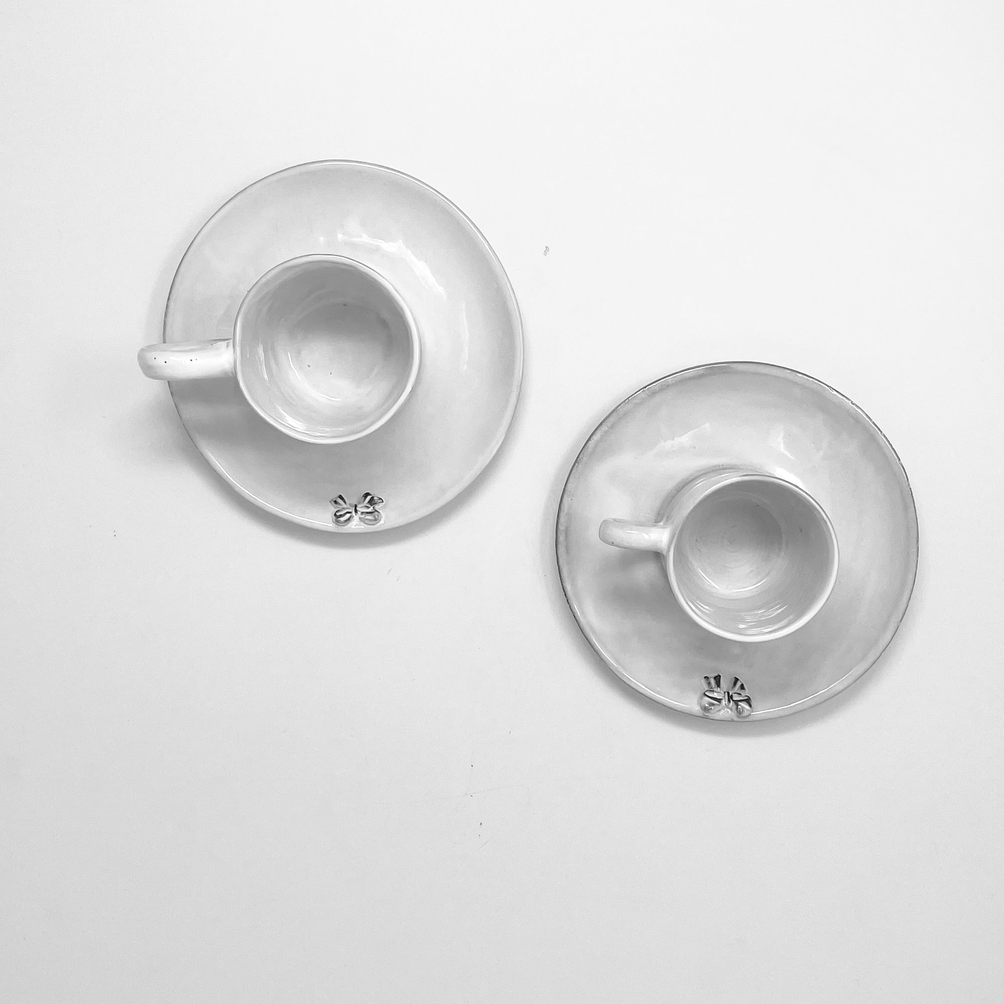 2x Small mug and saucer