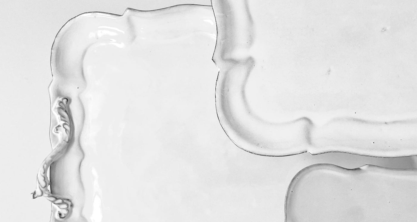 White ceramic Apolline platter CARRON Paris