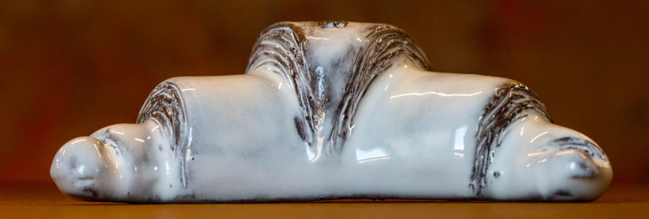 French croissant incense holder | Handmade ceramic incense burner