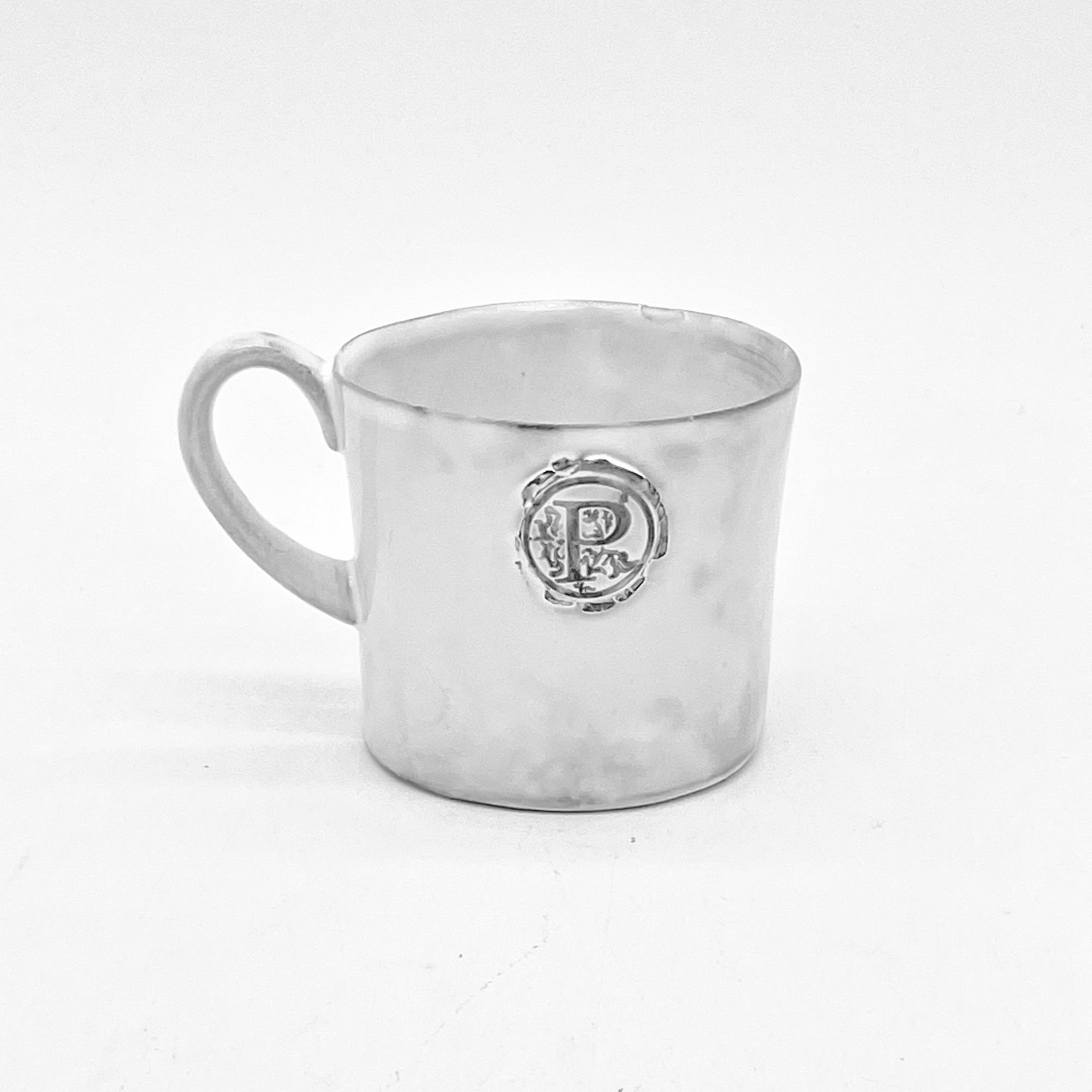 Letter seal mug with handle "P"-CARRON-Paris