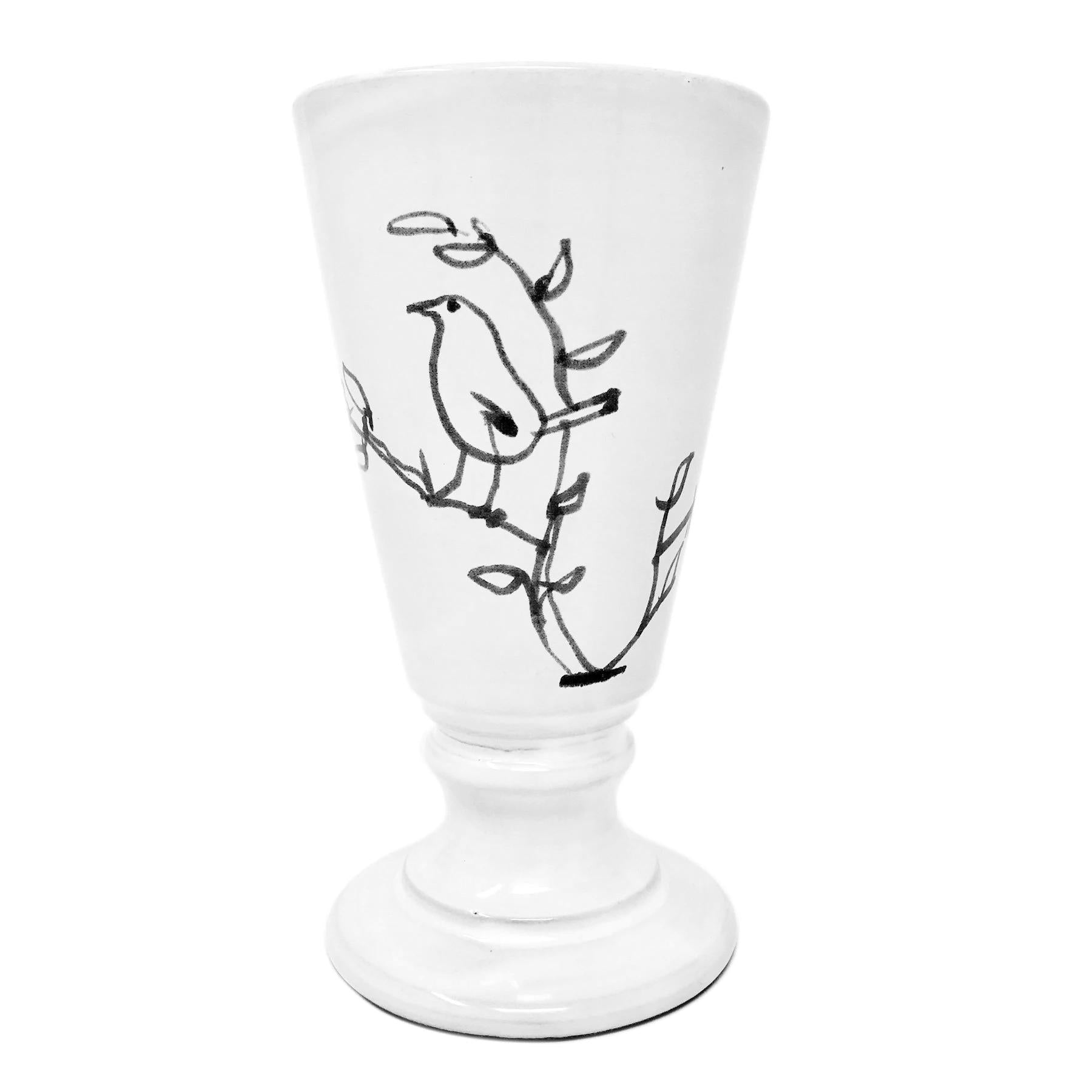 L'oiseau footed vase-8x8x14cm-CARRON-Paris