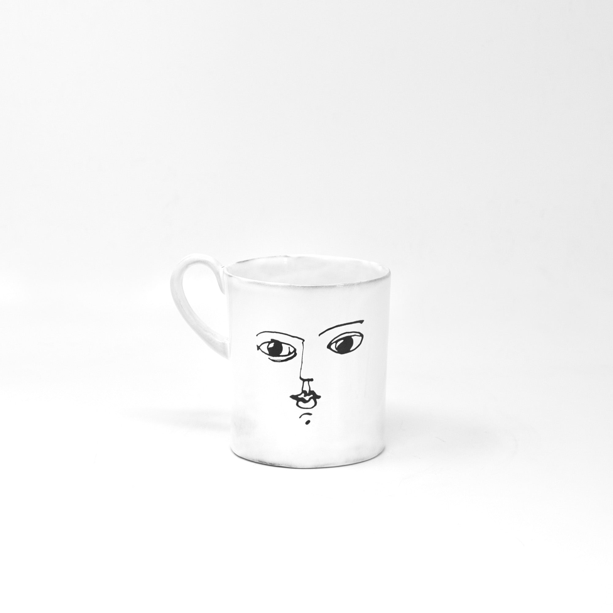 Moon mug with handle-L (12x8,5 H10)-CARRON-Paris