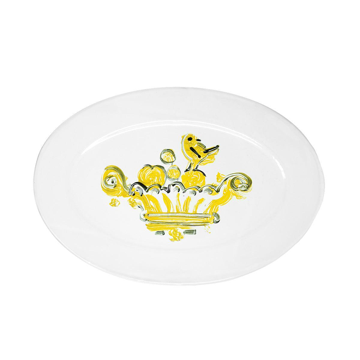 Oiseau Roi oval platter-33x23 H2-CARRON-Paris