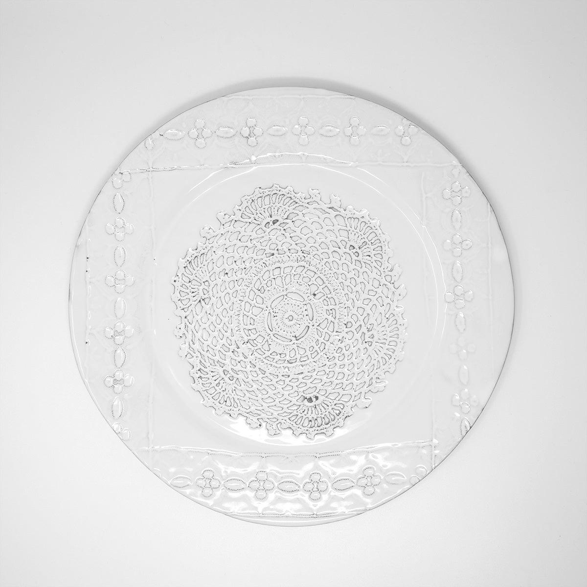 Dentelle raw clay plate-Serving plate (31x31x1,6cm)-CARRON-Paris