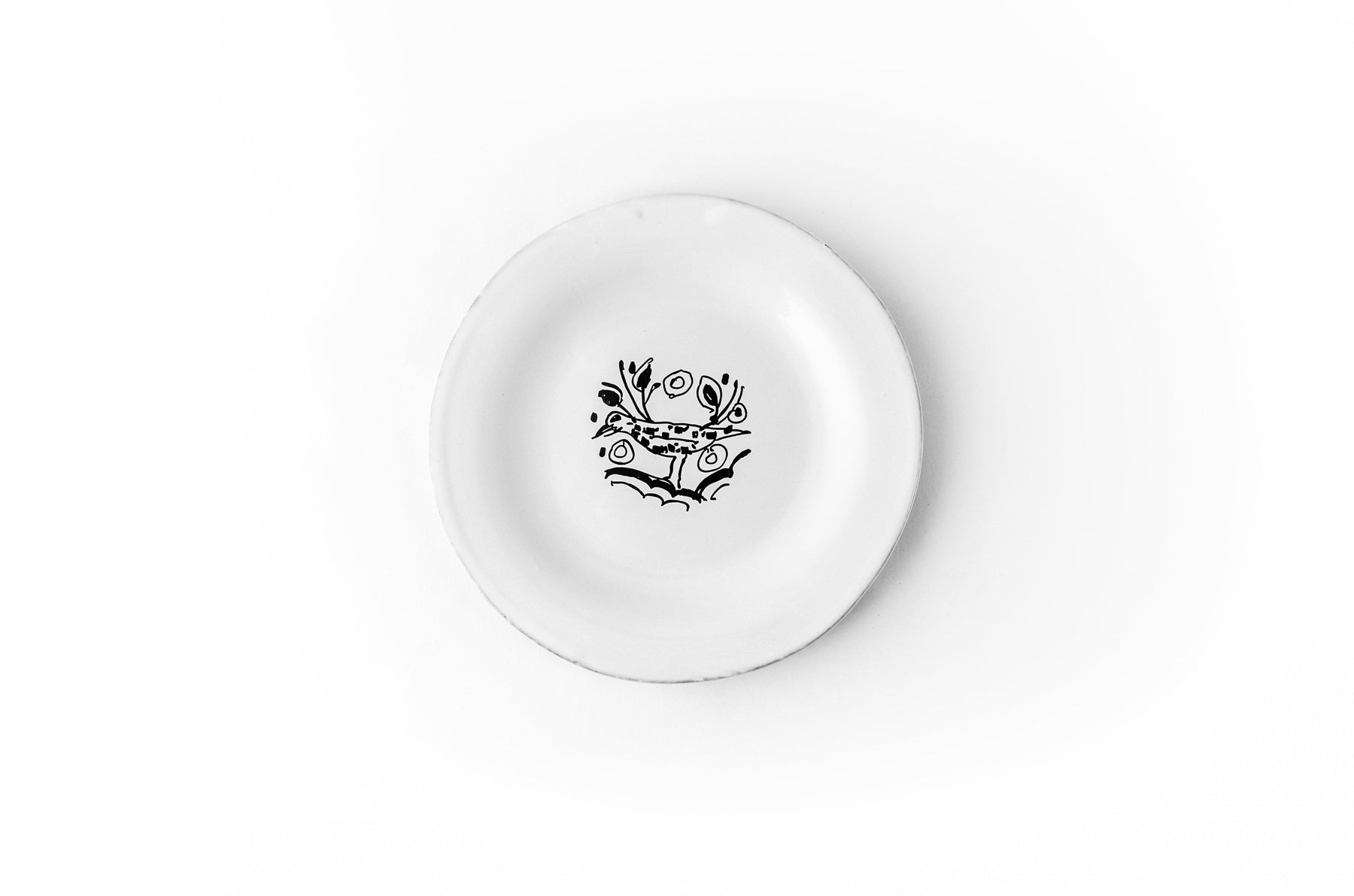 Merle Moqueur plate-Dessert plate ⌀18 H1-Handmade in France by CARRON
