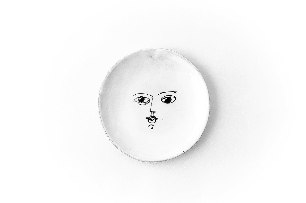 Moon plate-Bread plate ⌀14 H0,8-Handmade in France by CARRON