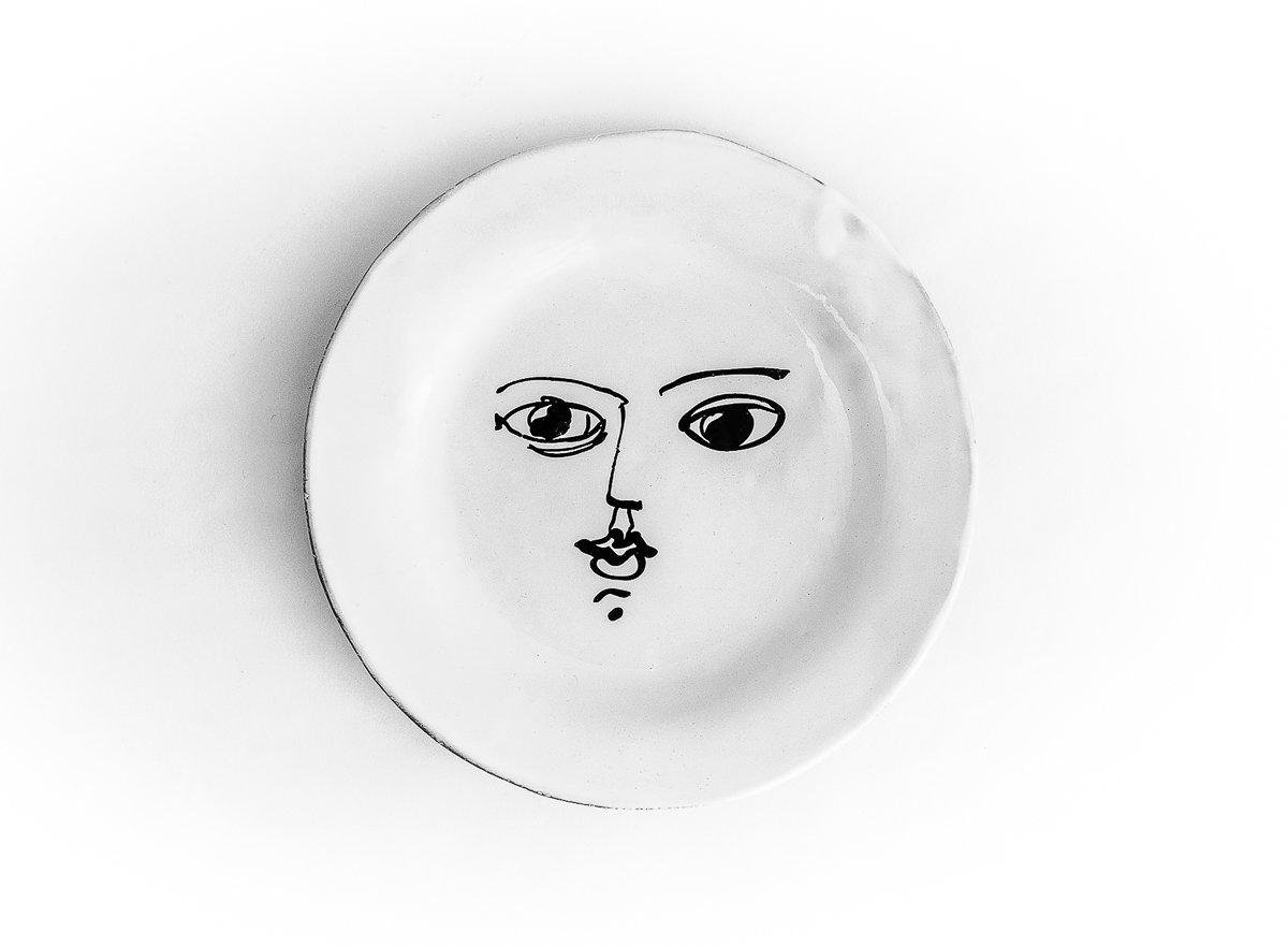 Moon plate-Dessert plate ⌀18 H1-Handmade in France by CARRON