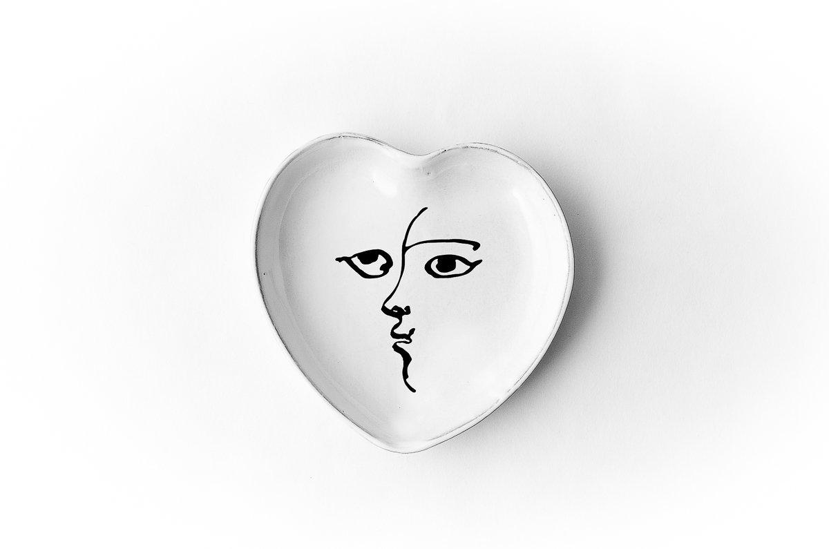 Pierre Carron ceramic heart-Toi et moi-10,7x10,3x1,7cm-Handmade in France by CARRON