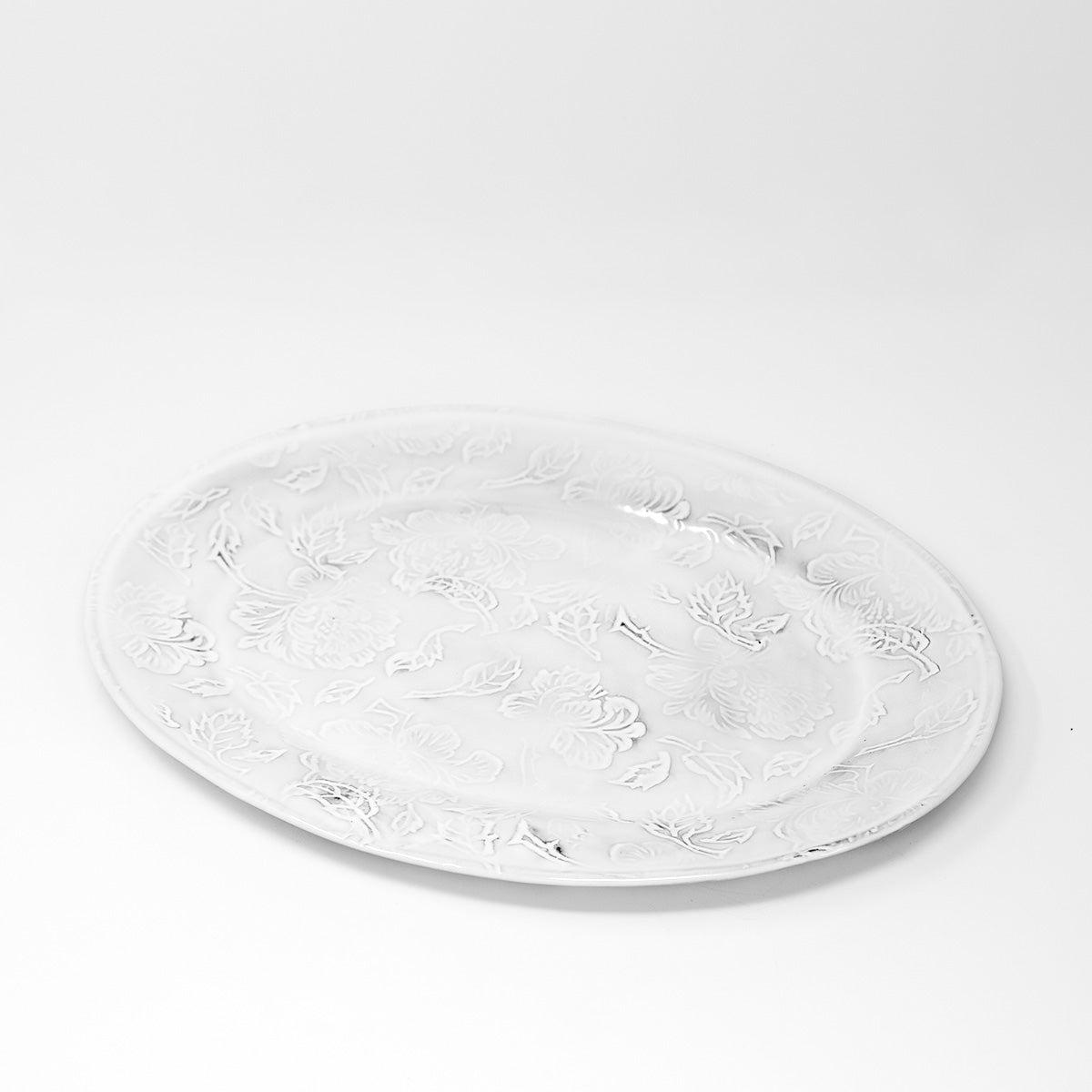Pivoine oval platter-33x23x1,5cm-CARRON-Paris